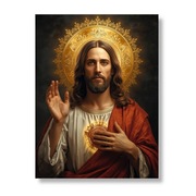Plakat religijny Jezus Chrystus z Najświętszym Sercem, 30 x 40cm