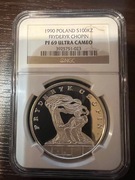 100000 zł Fryderyk Chopin Mały TRYPTYK NGC PF69 ULTRA CAMEO: