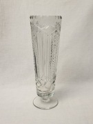 Wazon kryształowy szlifowany – wysoki wazon na nodze ok. 25 cm