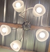 Sprzedam Żyrandol 5 ramienny Srebrny Chrom 