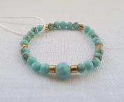 Pierścionek elastyczny Turkus rękodzieło 