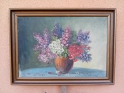 STARY  OBRAZ OLEJNY PŁÓTNO  sygnowany  ,,MARTWA NATURA "