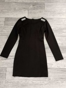 Elegancka sukienka swiateczna czarna z cekinowymi kamieniami 36