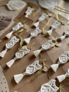 Makramowy brelok makrama Boho handmade panieński chrzest ślub komunia