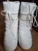 ŚNIEGOWCE DAMSKIE WSUWANE BUTY ZIMOWE WYSOKIE MODNE KLASYCZNE BIAŁE