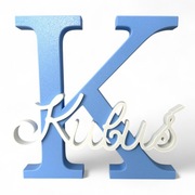 Kubuś - duża litera + imię - ozdoba do pokoju dziecka