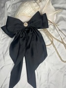 Czarna kokarda do włosów