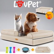 LovPet ortopedyczne legowisko dla psa L + kość + miska beżowe 106x80