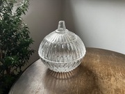 Bomboniera cukiernica grube szkło PRL vintage