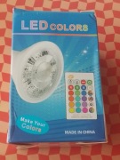 Żarowka GU10 LED kolor 5 W z pilotem 
