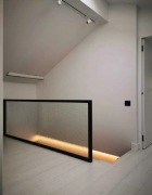 Balustrada stalowa że szkłem zbrojonym