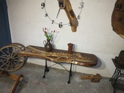 Blat łazienkowy drewniany konsola orzech żywica