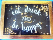 Obrazek Eat Drink  AND Be Happy No stress No pain Obraz w folii