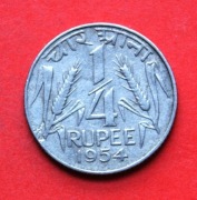 1/4   Rupii  1954 C  r  -   Indie   Kłosy