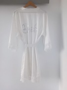 Szlafrok bride panna młoda koronka srebrny 