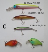Zestaw wędkarskich przynęt + dodatki = C
