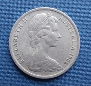 Moneta Australia 5 centów 1968
