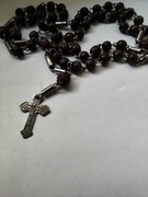 Różaniec przedwojenny drewno rzeźbione 