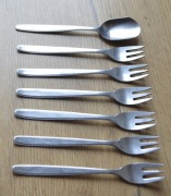 Sztućce PRL- Widelczyki -6 sztuk-Nierdzewne +łyżeczka 