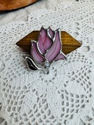 Broszka szklana witrażowa "Magnolia" Witraż Rękodzieło 