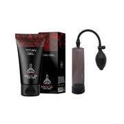 Zestaw do powiększania penisa: Pompka próżniowa + Titan Gel dla mężczyzn!! 