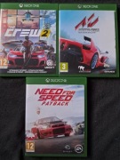 Zestaw 3 Gier Wyścigowych Xbox One: NFS Payback, The Crew 2, Assetto Corsa