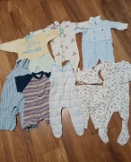 Pajace dla chłopca 3-6 m 6 sztuk + komplet