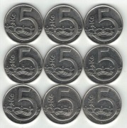 Czechy 5 koron 1993-1994-1995 23 mm na sztuki patrz opis