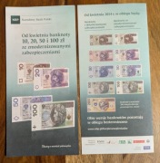 Folder NBP 2014 - banknoty 10, 20, 50 i 100 zł ze zmodern. zabezpieczeniami