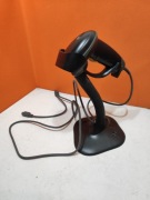 Czytnik kodów kreskowych z podstawką.