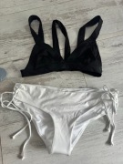 Zestaw biało czarny brazilianki 38 czarna góra biały dół H&M