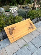 Drewniana taca z ręcznie wypalanym wzorem 