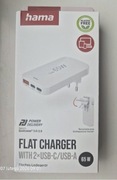 Hama Szybka ładowarka 2x USB-C 1x USB-A płaska mini ładowarka PD 65 W WS