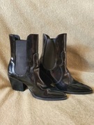 Damskie botki zamszowe na obcasie ZARA Basic collection Rozmiar 40