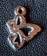 Przywieszki motyl w kolorze srebrnym decoupage