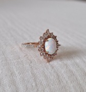 Pierścionek zaręczynowy złoty opal roz.5 