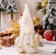 Świąteczny krasnal biały świecący LED - Boże Narodzenie