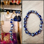 Tureckie koraliki oko proroka bransoletka na gumce