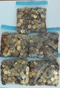 Zestaw 5 kg monet 1, 2 i 5 groszy
