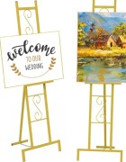 Złota sztaluga z wzorkiem na wystawe do malowania 