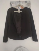 Marynarka żakiet PBO r. 42 czarna z elastanem bez kołnierza 