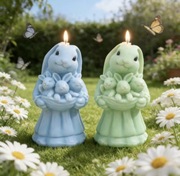 KRÓLICA z KRÓLICZKAMI Wielkanoc forma silikon 10*6.5 do Świec Wosku Odlewów