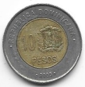 Dominikana 10 peso 2005