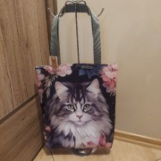 DZIEŃ KOTA - PIĘKNY KOT - nowa torba zakupowa - rękodzieło hand made