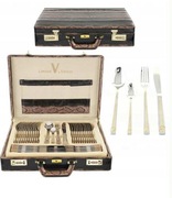 Nowy wzór  259 zł   Walizka Versace sztućce 72 elementy na 12 osób Zilner