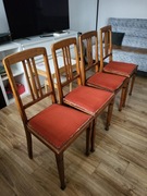 secesyjne dębowe krzesła 4 komplet