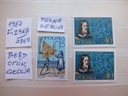 3szt. znaczki pełna seria Fi 2968 BŁĄD Polska 1987r. HEWELIUSZ czyste **