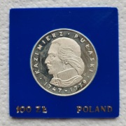 Moneta 100 zł 1976 r. Kazimierz Pułaski