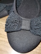 Nowe czarne lekkie baleriny damskie materiałowe 39