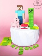 Minecraft z masy cukrowej zestaw dekoracje na tort